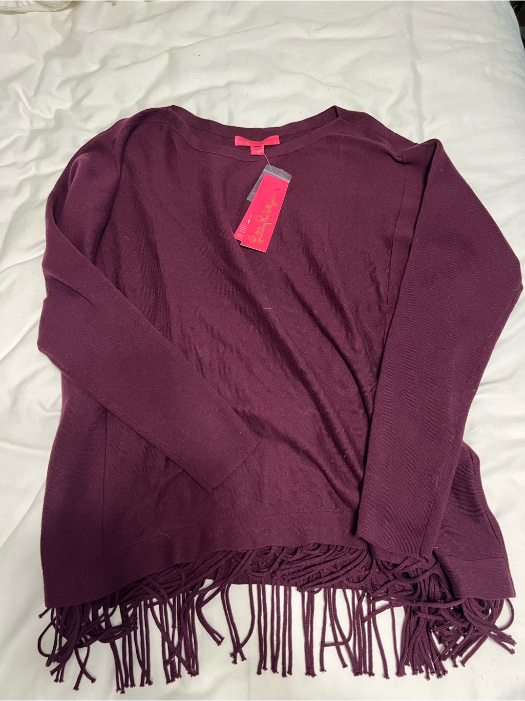Lilly Pulitzer Deep Plum Knit Top With Pink Tag